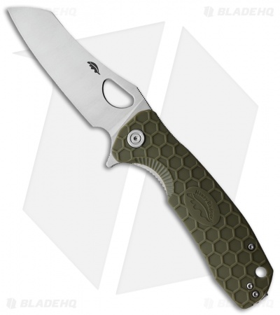 Honey Badger Knives Large Wharncleaver Green FRN (3.6" Satin)