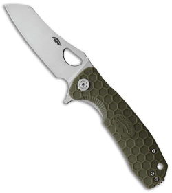 Honey Badger Knives Medium Wharncleaver Green FRN (3.2" Satin)