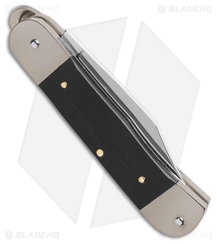 Hubertus Lever Lock Ebony Automatic Knife (2.4" Satin)