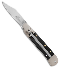 Hubertus 6.75" Lever Lock Ebony Automatic Knife (2.4" Satin)