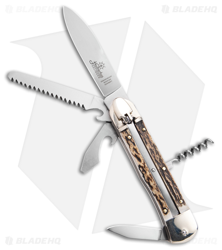 Hubertus 7.75" Large Lever Lock Automatic Knife (3.4" Satin)
