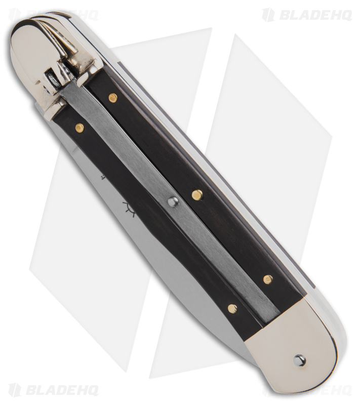 Hubertus 7.75" Lever Lock Ebony Automatic Knife (3.375" Satin)