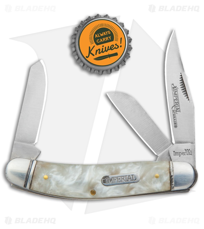  Imperial  Schrade Pocket Knife Cracked Ice Marble (2.5"  Stainless Steel)