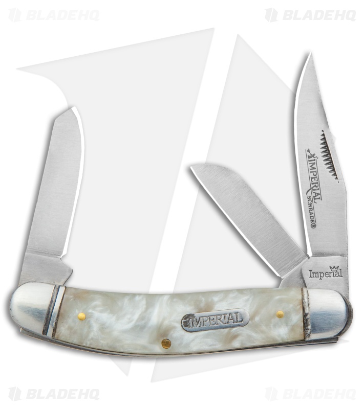  Imperial  Schrade Pocket Knife Cracked Ice Marble (2.5"  Stainless Steel)