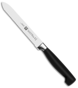 Zwilling Four Star 5&quot; Serrated Utility Kitchen Knife | 124790