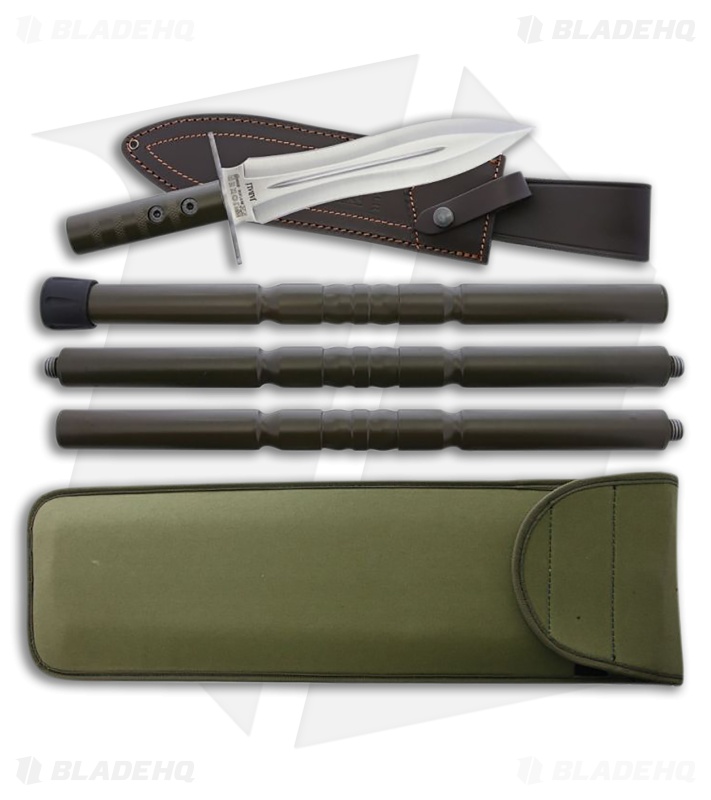 Joker Lance Jabali Fixed Blade Knife – Green Aluminum Handle (9.75" Satin)