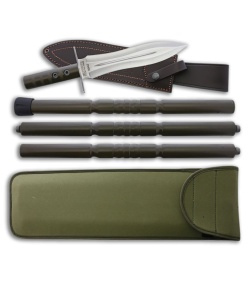 Joker Lance Jabali Fixed Blade Knife – Green Aluminum Handle (9.75" Satin)