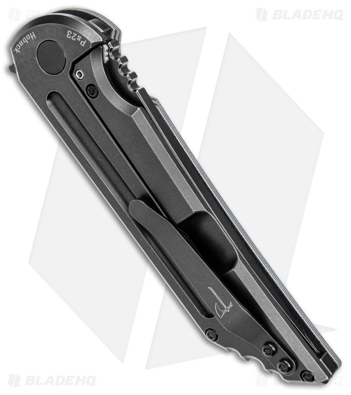 Jake Hoback Knives Kwaiback MK6 Frame Lock Knife Gray G-10 (3.75" DLC Black SW)