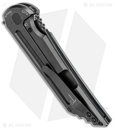 Jake Hoback Knives Kwaiback MK6 Frame Lock Knife Gray G-10 (3.75" DLC Black SW)