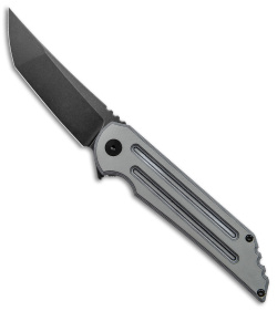 Jake Hoback Knives Kwaiback MK6 Frame Lock Knife Gray G-10 (3.75" DLC Black SW)