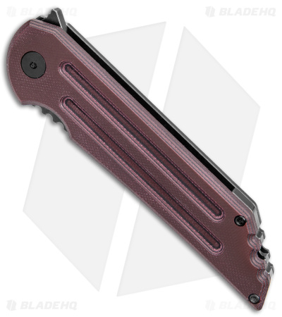 Jake Hoback Knives Kwaiback MK6 Frame Lock Knife Red G-10 (3.75" DLC Black SW)