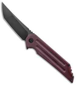 Jake Hoback Knives Kwaiback MK6 Frame Lock Knife Red G-10 (3.75" DLC Black SW)