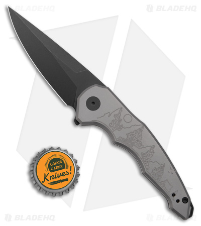 Jake Hoback Knives OneSam Camping Frame Lock Knife SW Titanium (3.25" Black)