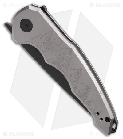 Jake Hoback Knives OneSam Camping Frame Lock Knife SW Titanium (3.25" Black)