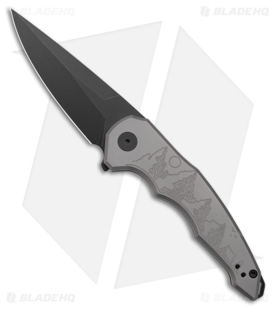 Jake Hoback Knives OneSam Camping Frame Lock Knife SW Titanium (3.25" Black)