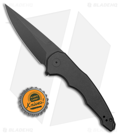 Jake Hoback Knives OneSam Frame Lock Knife Black SW Titanium(3.25" Black SW)