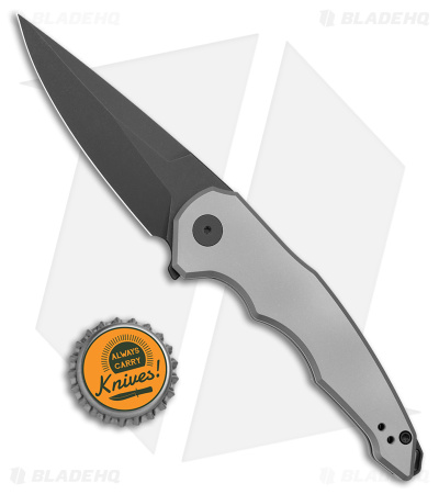 Jake Hoback Knives OneSam Frame Lock Knife Stonewash Titanium(3.25" Black SW)