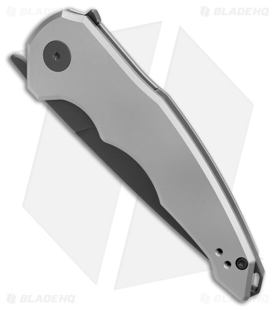 Jake Hoback Knives OneSam Frame Lock Knife Stonewash Titanium(3.25" Black SW)