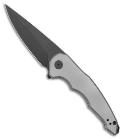 Jake Hoback Knives OneSam Frame Lock Knife Stonewash Titanium(3.25" Black SW)