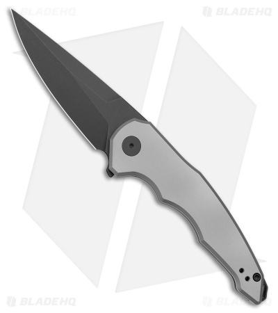 Jake Hoback Knives OneSam Frame Lock Knife Stonewash Titanium(3.25" Black SW)