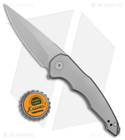 Jake Hoback Knives OneSam Frame Lock Knife Stonewash Titanium(3.25" Stonewash)