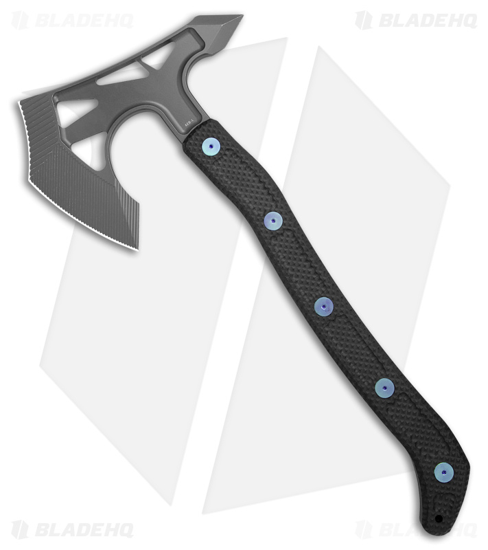 Jake Hoback Knives Ps2 Axe Carbon Fiber w/ Kydex Sheath (Blue Bolts + Gray)