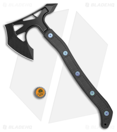 Jake Hoback Knives Ps2 Axe Carbon Fiber w/ Kydex Sheath (Blue Bolts + Black SW)
