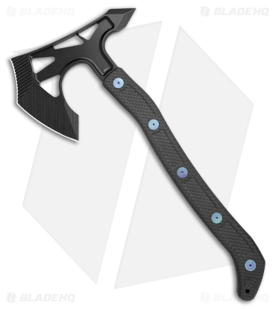 Jake Hoback Knives Ps2 Axe Carbon Fiber w/ Kydex Sheath (Blue Bolts + Black SW)