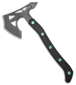 Jake Hoback Knives Ps2 Axe Carbon Fiber w/ Kydex Sheath (Green Bolts + Gray)