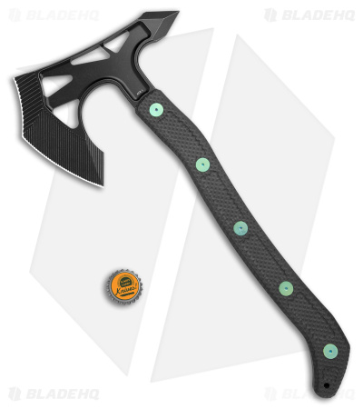 Jake Hoback Knives Ps2 Axe Carbon Fiber w/ Kydex Sheath (Green Bolts + Black SW)