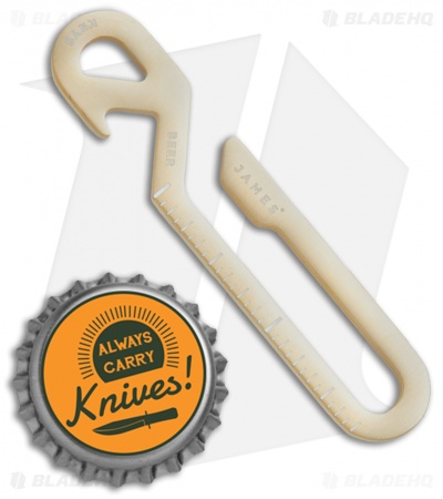 The James Brand The Hook Pocket Tool Keychain Bottle Opener - Light Gold
