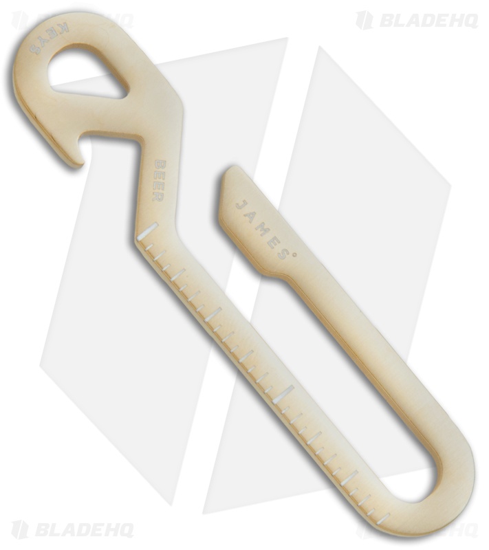 The James Brand The Hook Pocket Tool Keychain Bottle Opener - Light Gold