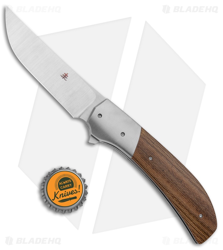 Jason Clark Custom Flipper Lightning Ti Natural Canvas Micarta (3.75" Satin)