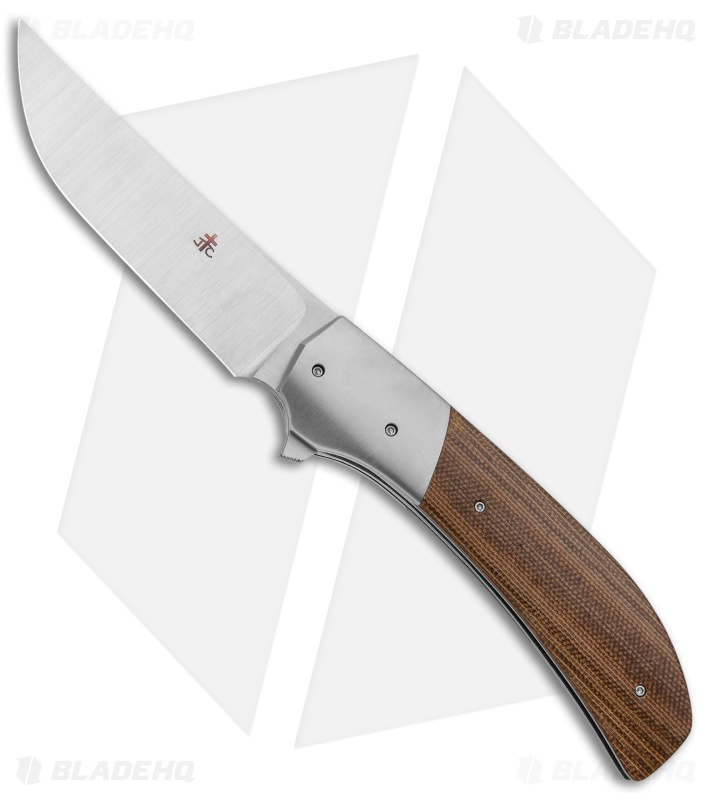 Jason Clark Custom Flipper Lightning Ti Natural Canvas Micarta (3.75" Satin)