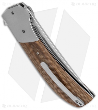 Jason Clark Custom Flipper Lightning Ti Natural Canvas Micarta (3.75" Satin)