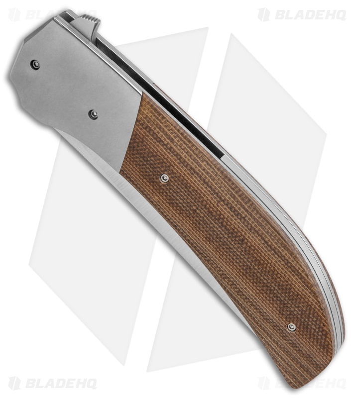 Jason Clark Custom Flipper Lightning Ti Natural Canvas Micarta (3.75" Satin)