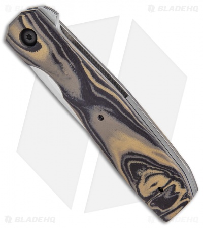 Jason Clark Custom Scar Tanto Flipper Black/Brown Marbled G-10 (3.4" Satin)
