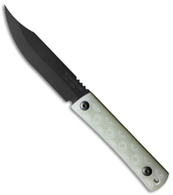 Jason Perry Blade Works Bushcraft Fixed Blade Knife Jade G-10 (4.75" Black)