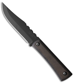 Jason Perry Blade Works Hunter Fixed Blade Knife Black Micarta (5" Black) 504