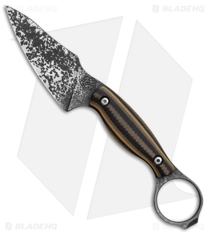 John Gray Custom Accomplice Fixed Blade Knife Blk/Green G10 (3.25" Mirror Camo)