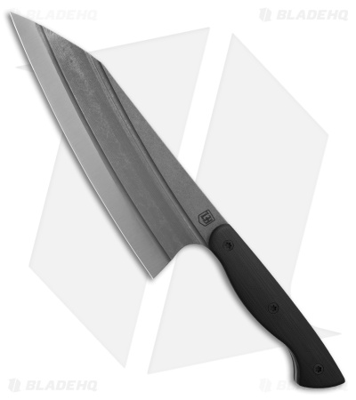 Lionhearted Bladeworks K Tip Chef Knife Black G-10 (7.25" Acid Wash)