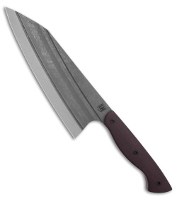 Lionhearted Bladeworks K Tip Chef Knife Burgundy G-10 (7.25" Acid Wash)