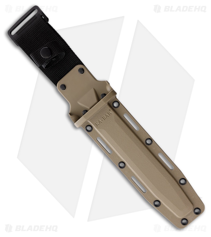 Ka-Bar USA Fighting Knife Tan Grooved Kraton (7" Black) KA5013