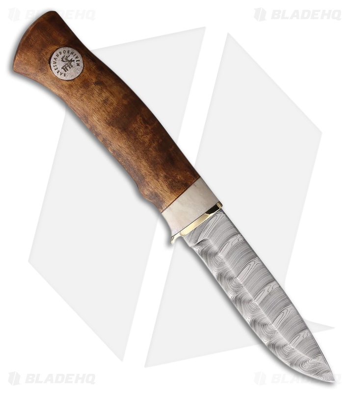 Karesuando Kniven Hunter 10 Dense Twist Birch/Reindeer Antler (4.00" Damascus)