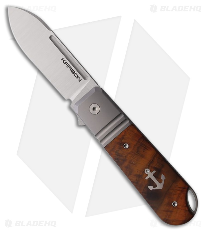Karbon Knives Ahoy Frame Lock Knife Titanium/Ironwood (3.1" Satin)