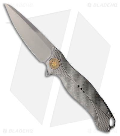 Karbon Knives Buck Horn Liner Lock Knife Gray Aluminum (3.75" Bead Blast)