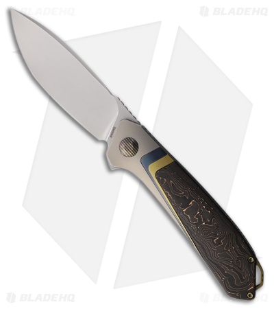 Karbon Knives Smokeshow Frame Lock Knife Titanium/Copper Carbon Fiber (3.3" BB)