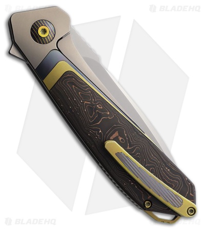 Karbon Knives Smokeshow Frame Lock Knife Titanium/Copper Carbon Fiber (3.3" BB)