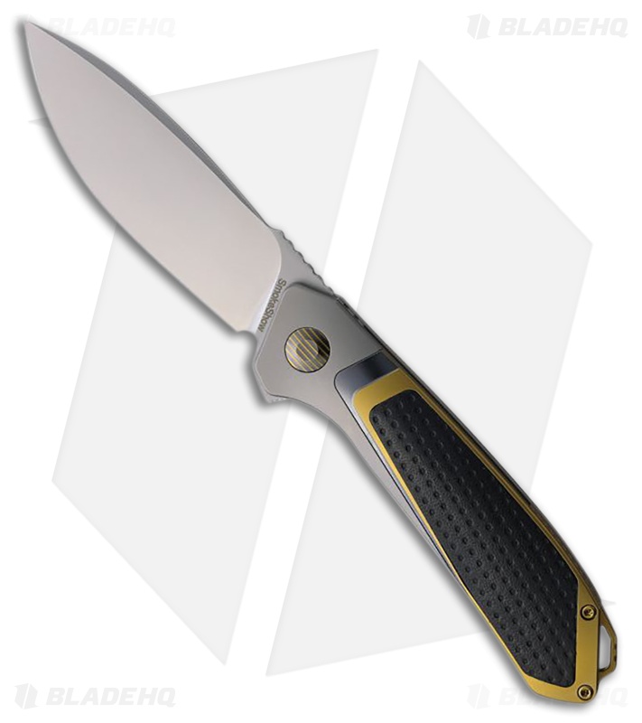Karbon Knives Smokeshow Frame Lock Knife Titanium/Leather (3.3" BB)
