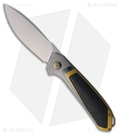 Karbon Knives Smokeshow Frame Lock Knife Titanium/Leather (3.3" BB)